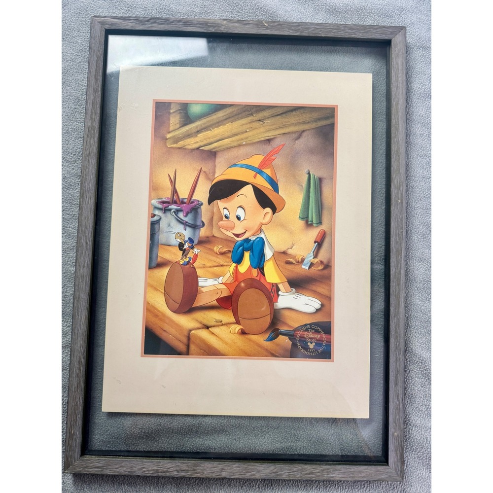 Disney Pinocchio 1993 Exclusive‎ Commemorative Lithograph Framed Wall Art 16x20